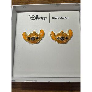 Disney Baublebar Earrings Stitch Pumpkin Jack O Lantern Halloween Orange NIB